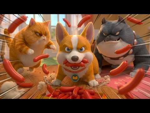 Moco's Mega Food Fight! (Sausages!!!!) 🌭 🥊 | Flying Moco Full Episodes 🐶 | Funny Cartoon for Kids