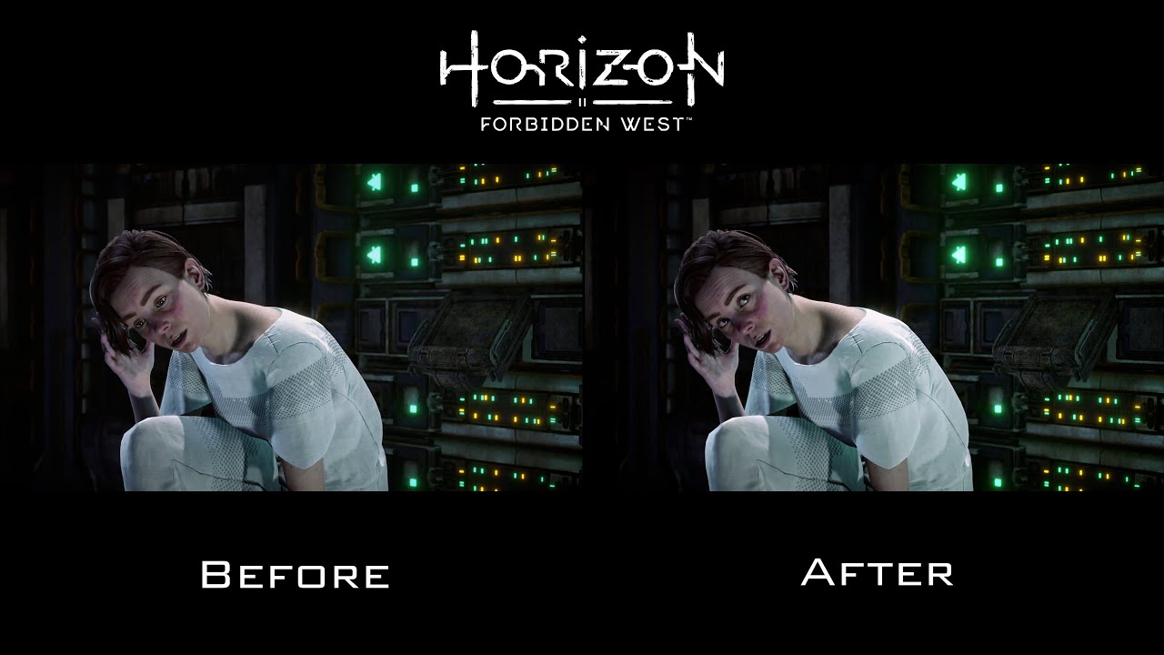 Aloy and Beta's First Conversation (Side by Side Comparison Before and After the Update)