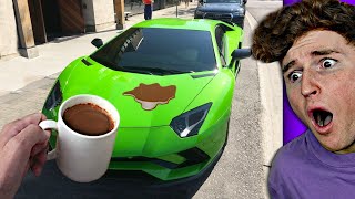ANGRY Guy Spills Coffee On Lamborghini, then this happens..