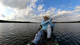 Ultra Light Kayak Bass Fishing--Mid-day summer schooling fish by Kay Plains Drifter 108 views 2 years ago 20 minutes