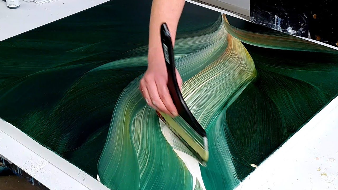 5 Different Ways to Paint with a Huge BRUSH!! / Abstract Acrylic