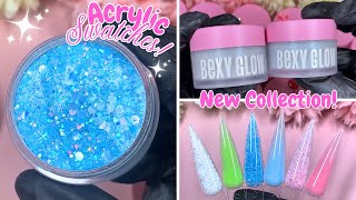 SWATCH NEW ACRYLICS WITH ME| BEXY GLOW| NEW SPRING COLLECTION| THESE GLITTER ACRYLIC ARE UNREAL!