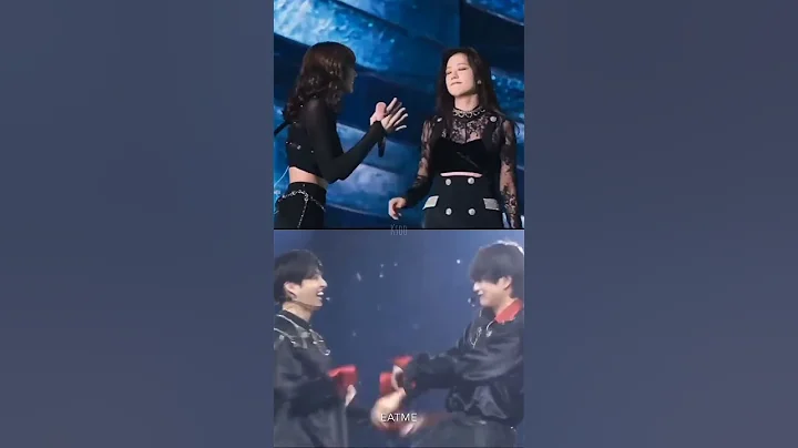 When V & Jisoo pushed jungkook & Lisa 😜🤭🤩 #jisoo #kimtaehyung #vsoo #taesoo