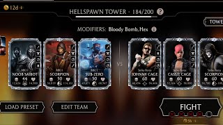 Mk Mobile: Fatal Hellspawn Tower, Battle 184. Easiest way to win 