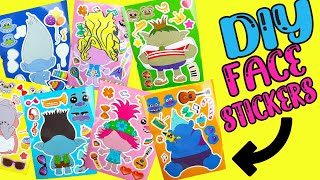 Trolls Band Together Movie DIY Silly Face Stickers with Poppy, Branch, Viva, Bridget Wedding