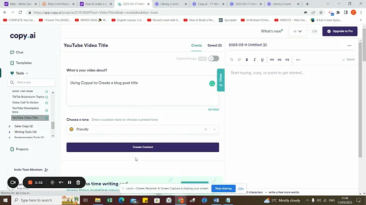 Quick Video Title Creation Using Copyai