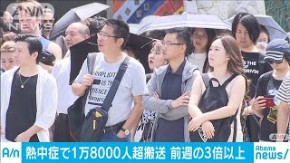 熱中症で救急搬送　全国で1万8000人超　前週の3倍に(19/08/06)
