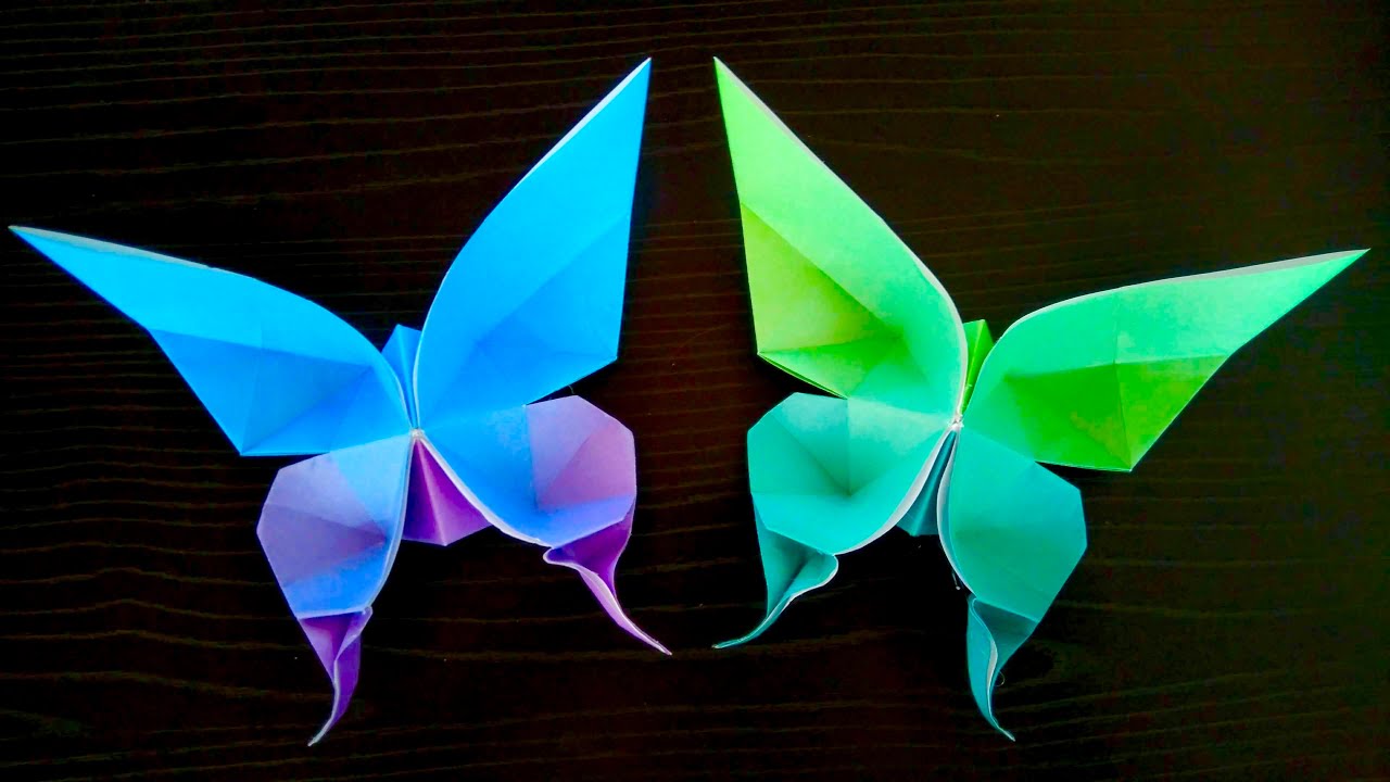 Origami 🦋 Mariposa realista de papel facil con un cuadrado de papel SIN Tijeras