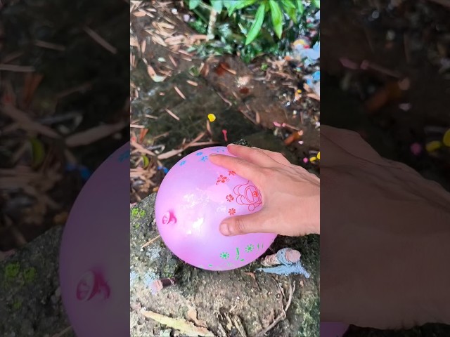 Will this water-filled balloon burst if we drop it from the top of a building!💥 #shorts #watermelon