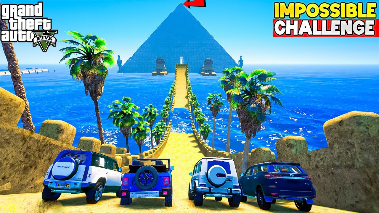 Indian Cars Vs Water Pyramid Ramp Jump Challenge | GTA 5 Mods