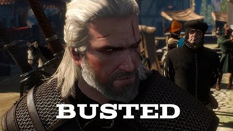 The Witcher 3 Geralt gets caught glitching money.