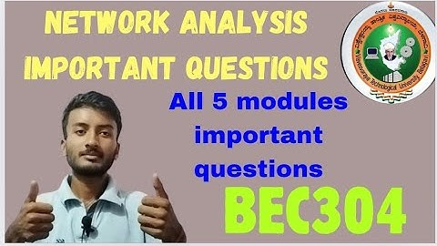 Network Analysis  | Important questions for 2022 scheme students | BEC304 | #Umash_lifestyle #N/A