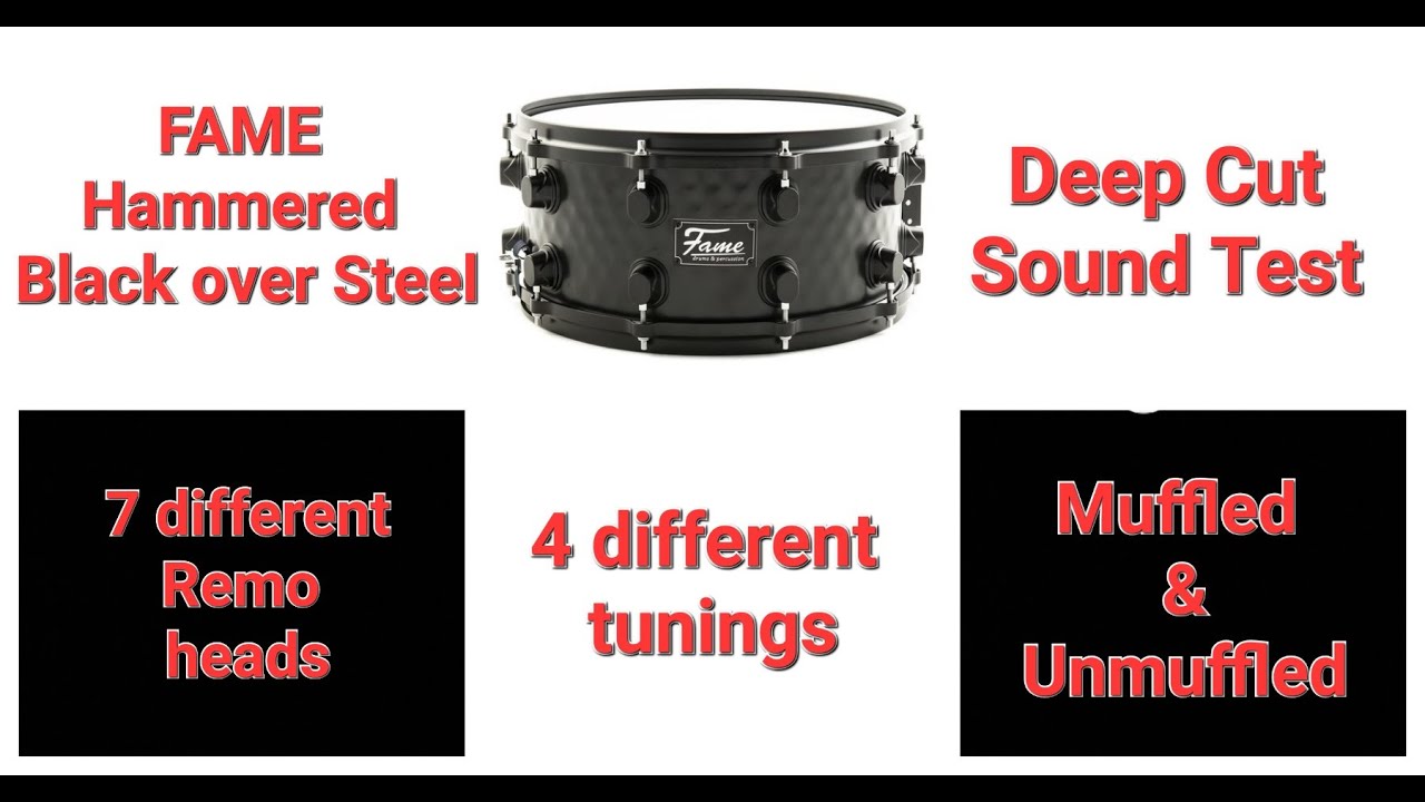 Fame FSS-65 Hammered Black Steel Snare 14