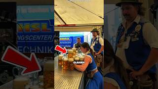 She Carried 13  Full Beer Glasses at Once! 😱🍺.