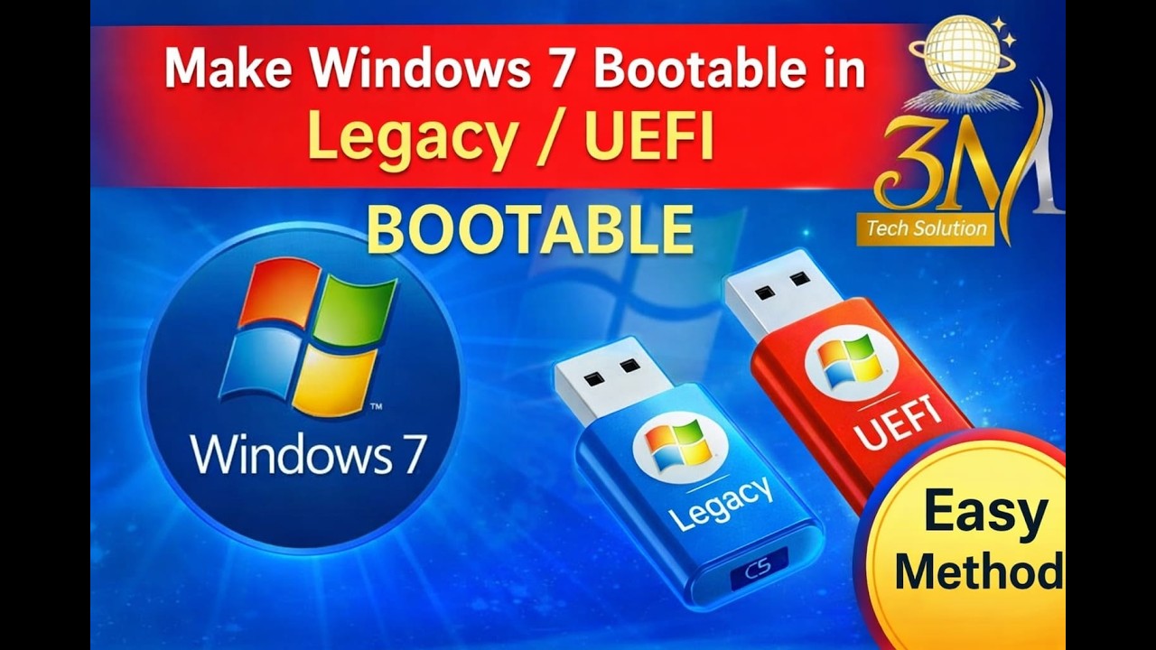 How to create a Windows 7 bootable USB for UEFI & GPT. #Windows7 #UEFI ...