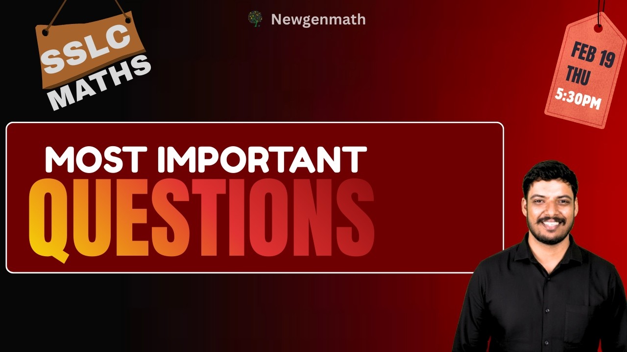 SSLC MATHS 2026 | MOST IMPORTANT QUESTIONS
