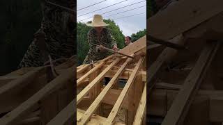 Roof beam. #wood #woodworking #wooddesigner #woodscraft #asmr #tools