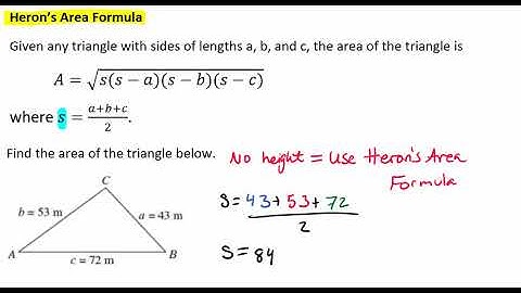 Using Herons Area Formula for an Oblique Triangle