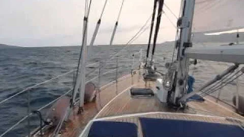 Sailing from Syros to Mykonos in 22 knot Greek Mel...