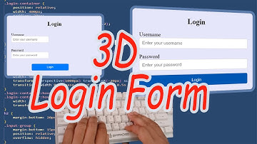 3D Login Form UI Design | HTML, CSS  Animation Tutorial