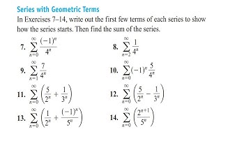 First terms and convergence of geometric series || Sequence and series exercise 10.2 Question 7-14