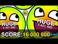 WORLD RECORD 16,000,000 MASS HUGE CELL (16 MILLION!) THE BIGGEST CELL EVER! (AGAR.IO #45)