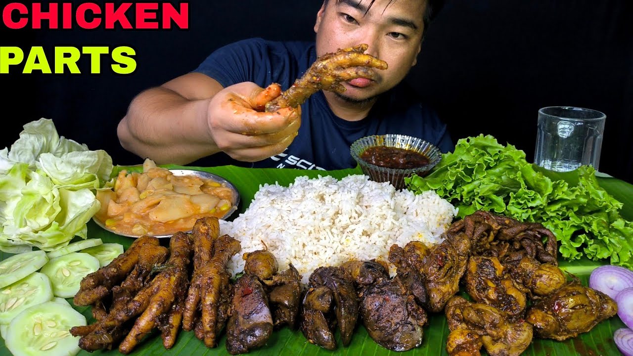 Chicken Parts (Kaleja,Makhal,Makhong)//Soibum Eromba + Chicken Recipe||