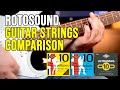 Rotosound electric guitar strings comparison