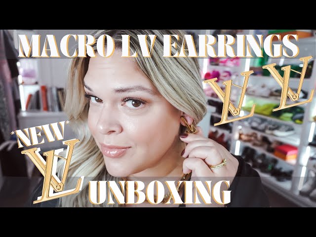 NEW Louis Vuitton Macro LV Earrings Unboxing & Try-On 