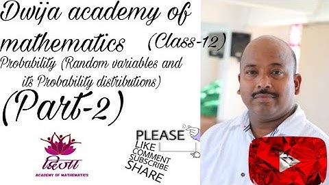 Random Variables  and its Probability Distributions (Part -2),chapter 13( Probability),Class-12