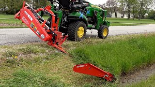 Mowing Overgrown Ditch Banks! Turbo Subcompact Tractor + Sickle Bar Mower!