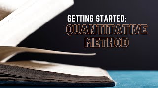 Getting Started With Quantitative Method