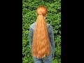 haircut on really long and thick red hair all cut off to a bob style