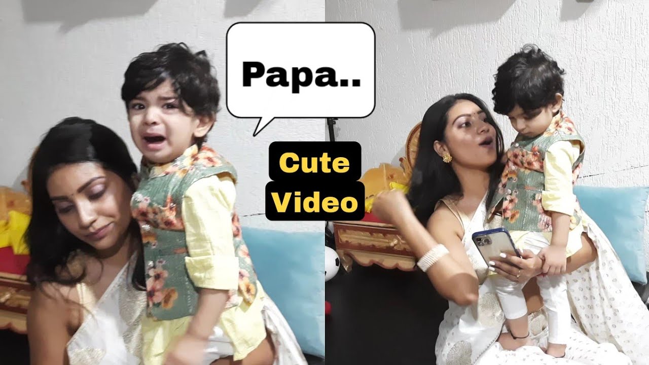 Baby Pacifier Cute Video! Puja Banerjee Baby Boy Krishiv CRYING For Papa Kunal Verma