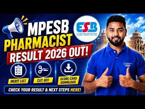 MPESB Pharmacist Result 2026 Out | Merit List | Cut Off | Score Card Download #result