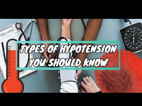 TYPES OF LOW BLOOD PRESSURE (Postprandial, orthostatic, neurally mediated & shock)