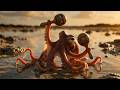 Octopus Rave 🐙 | Dancing Octopuses on a Deserted Paradise | 4K Music Video #OctopusRave #edm #funny