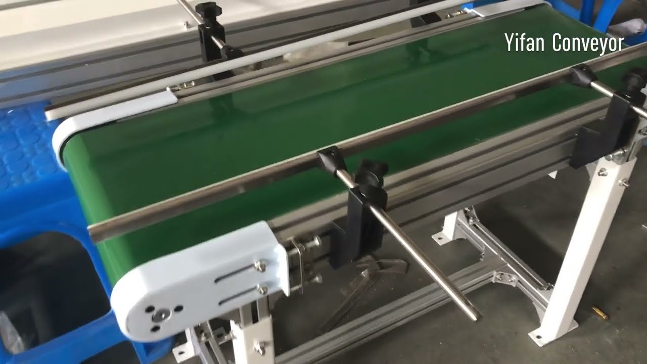Small Aluminum Belt Conveyor with adjustable side guide rails