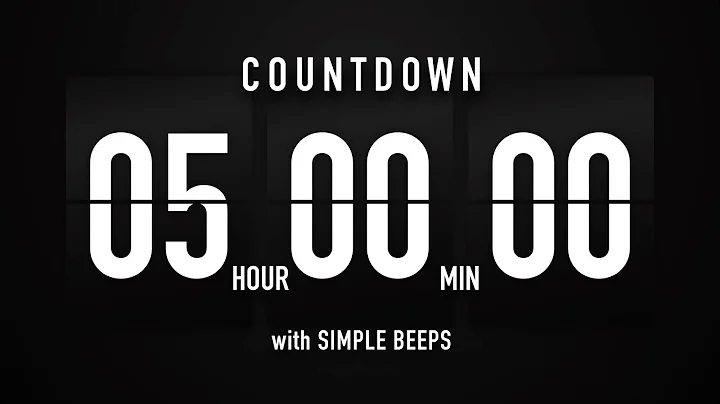 5 Hour Countdown Timer 🕙 Flip Clock with Simple Beeps 🔊🖤