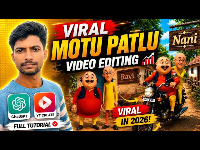 Motu Patlu Ai video editing telugu | Chatgpt+ Yt create | Tutorial