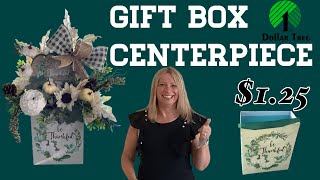 Gift Box Centerpiece | Dollar Tree Centerpiece | Fall Centerpiece Idea | Dollar Tree DIY gift ideas