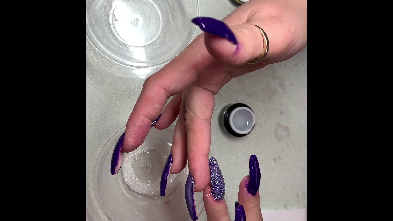 Dark purple nail design inspired by Suzie nail career education YouTube