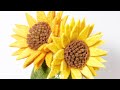 切って貼るだけ！ひまわり🌻の作り方　フェルトで作る簡単フェルトフラワー［フェルトで作る花］ DIY Felt Flower "Sunflower" Handicraft Making Tutorial