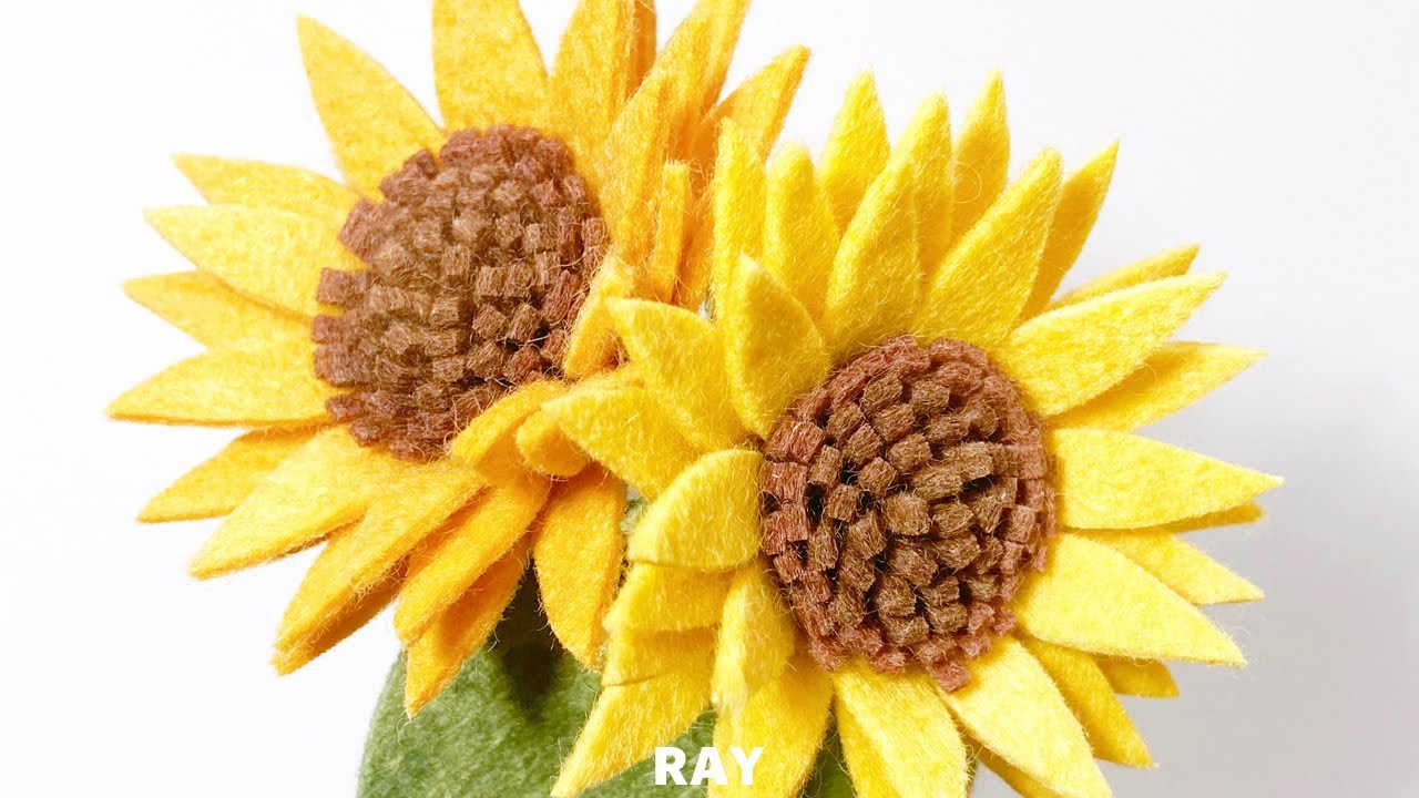 フェルトで作る ひまわり の作り方 Felt Flower Sunflower Youtube