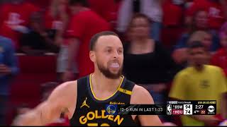 Warriors hits two back to back dagger 3s Steph Curry hits night night celebration vs Rockets game 7