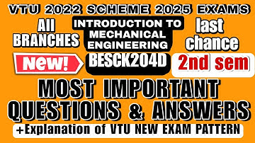 Introduction to Mechanical Engineering passing Package, Fixed super important questions & Answers 