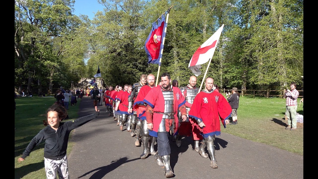Closing parade of the 2018 IMCF Medieval combat World Championship at Scone Palace, Scotland