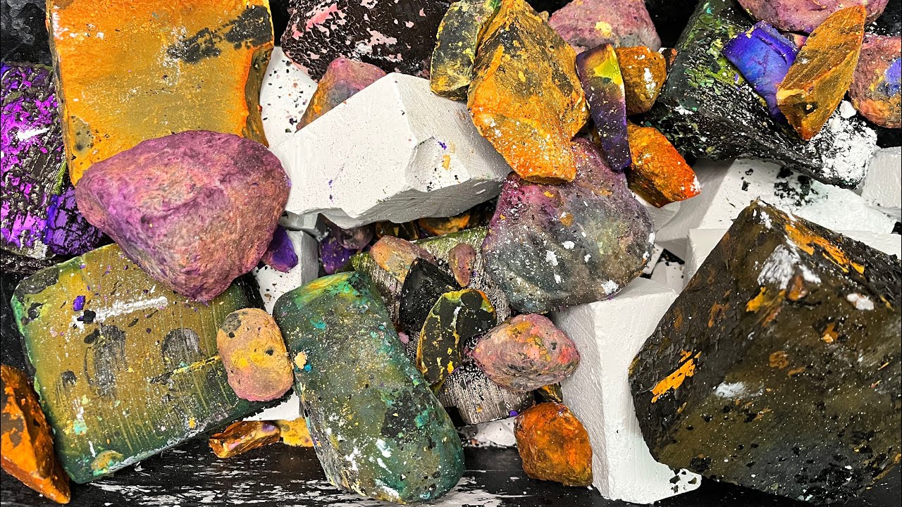 Surprise Dyed Blocks N Chunks + Plain Blocks - ASMR - Oddly Satisfying 