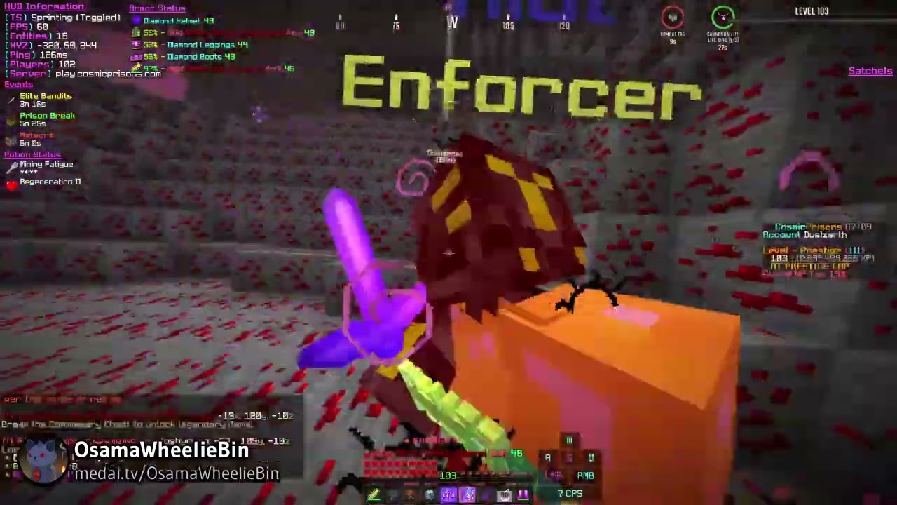 Getting Out Of Redstone VILLIAN Against D4 Axe (Cosmic Prisons)