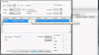 Nominal micro business management software - Enter a purchase order screenshot 4
